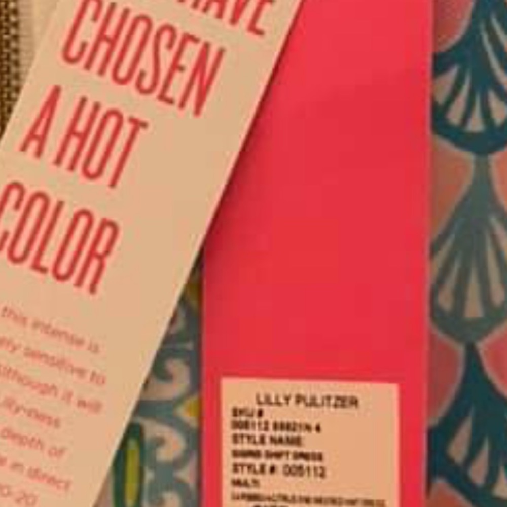 🎉HP 🎉Lilly Pulitzer Dress Sigrid Caribbean Citrus Shift Cruise Blue Pink 4 - Picture 9 of 10
